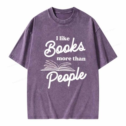 Pagewings Books More Than People Unisex Tee Unisex Washed T-shirt
