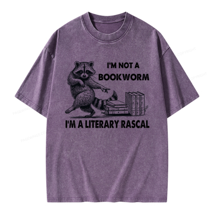 Pagewings I'm Not A Bookworm I'm A Literary Rascal Unisex Washed T-shirt