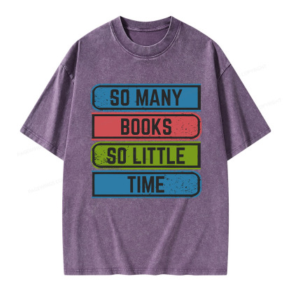 Pagewings So Many Books So Little Time Unisex Washed T-shirt