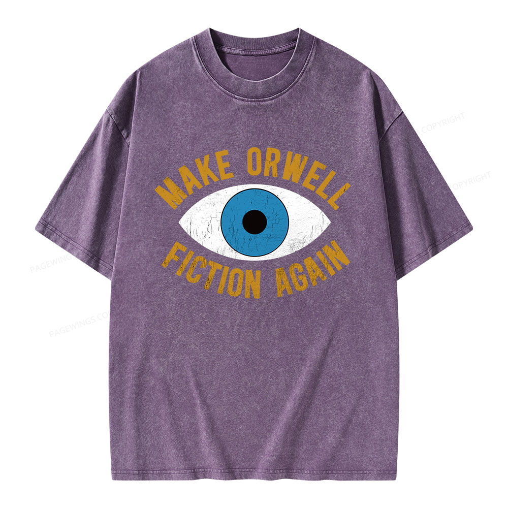 Pagewings Make Orwell Fiction Again Unisex Washed T-shirt