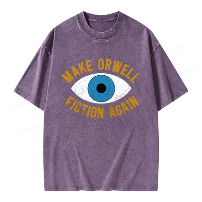 Pagewings Make Orwell Fiction Again Unisex Washed T-shirt