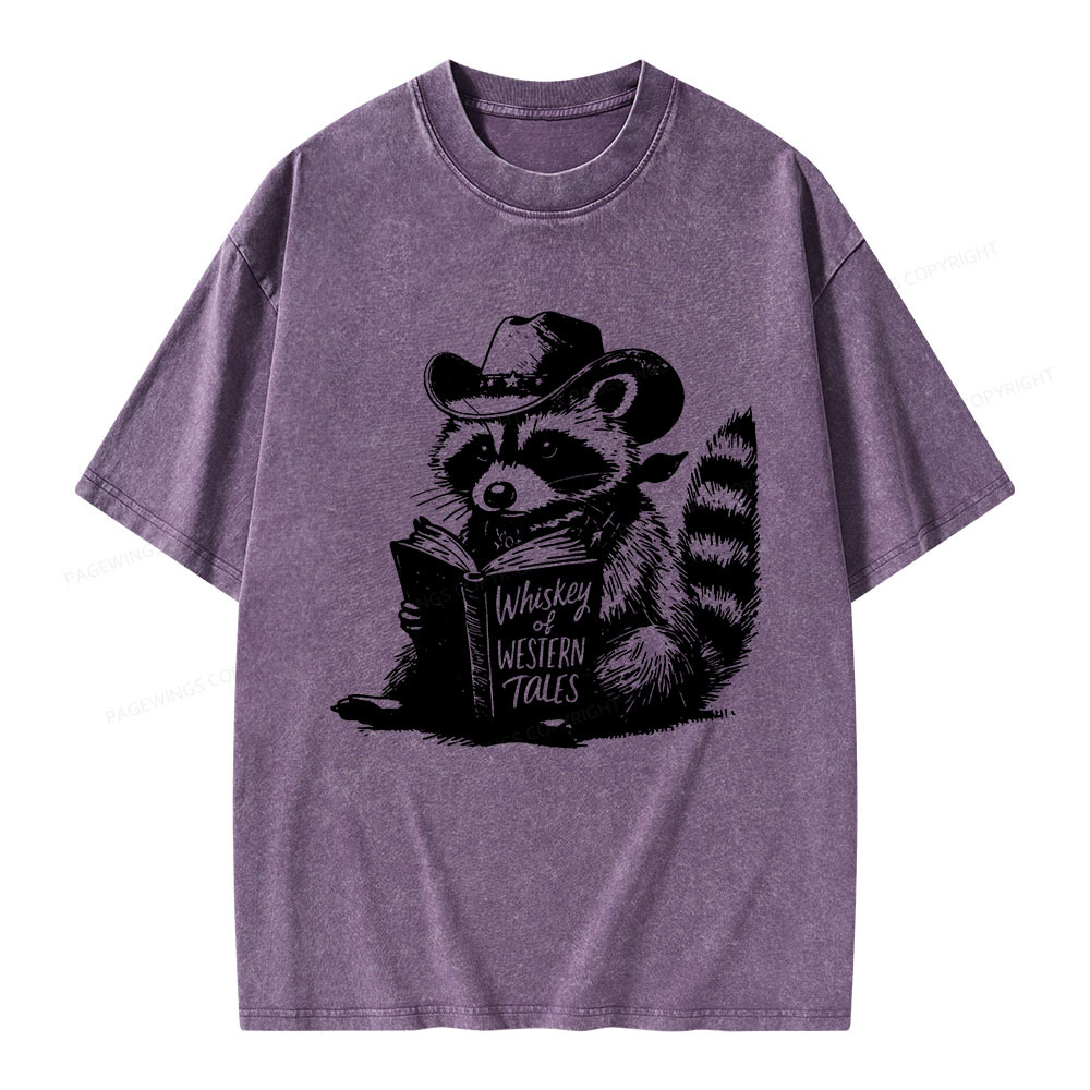 Pagewings Whiskey of Western Tales Unisex Washed T-shirt