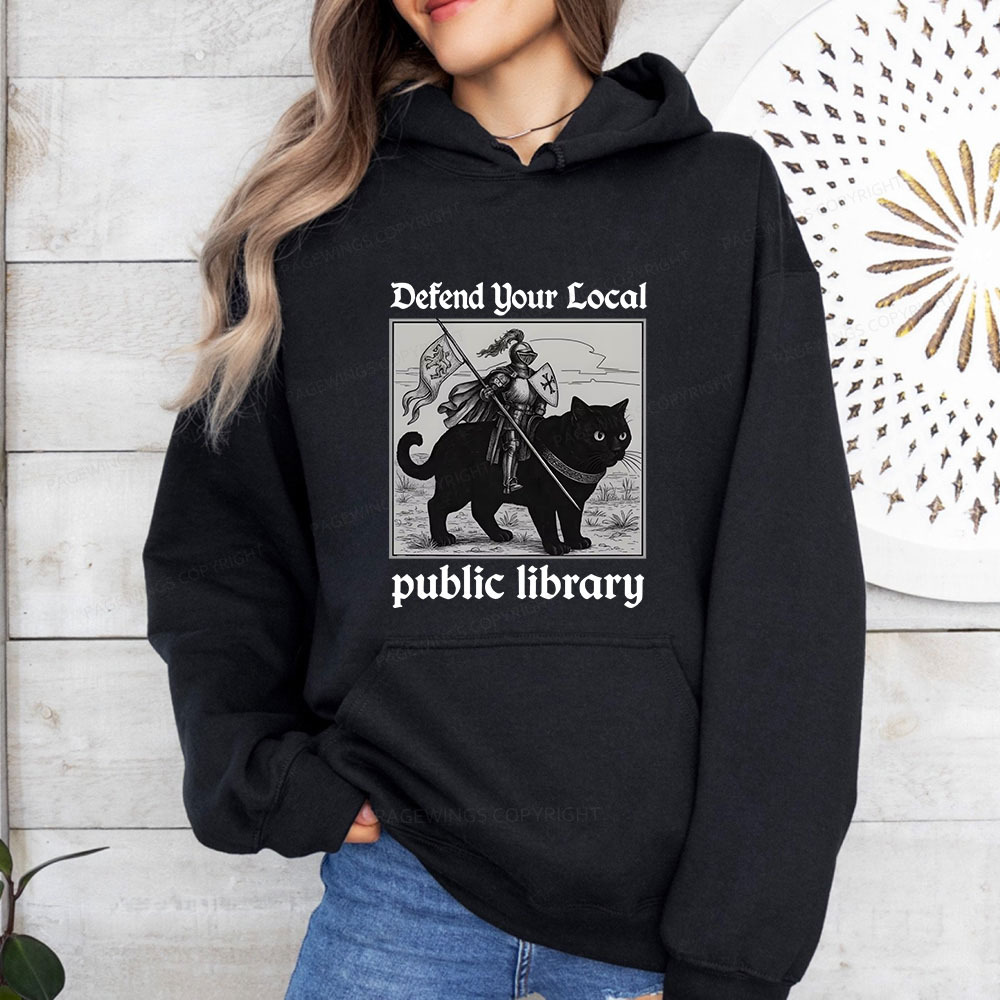 Pagewings Defend Your Local public library Unisex Classic Hoodie
