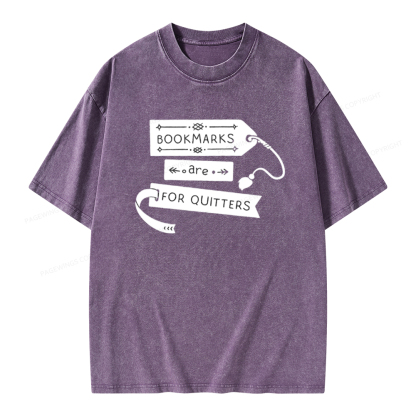 Pagewings Bookmarks Are For Quitters Unisex Tee Unisex Washed T-shirt
