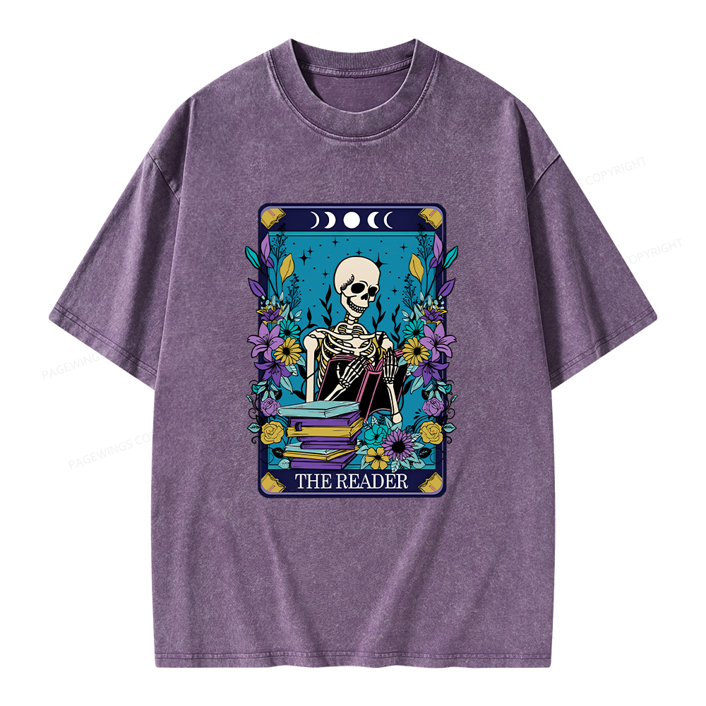 Pagewings The Reader Tarot Card Shirt Unisex Washed T-shirt
