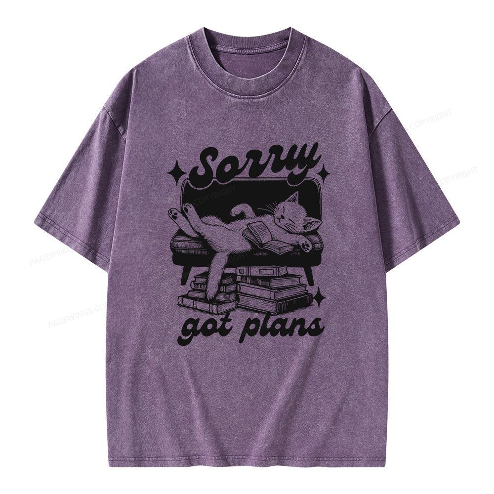 Pagewings Sorry Got Plans Unisex Washed T-shirt