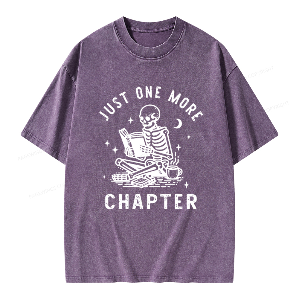 Pagewings Just One More Chapter, Bookish lover Classic T-Shirt Unisex Washed T-shirt