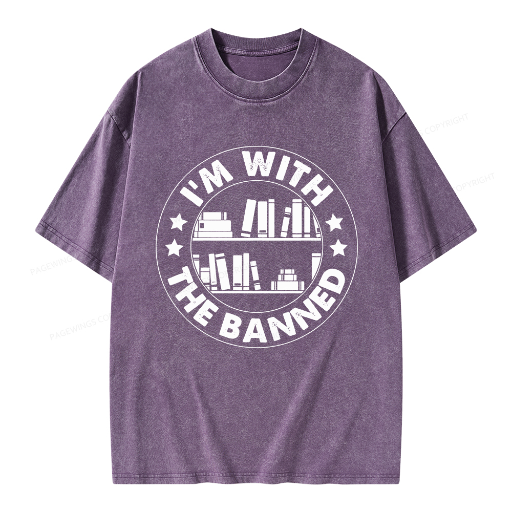 Pagewings I'm With The Banned Unisex Washed T-shirt