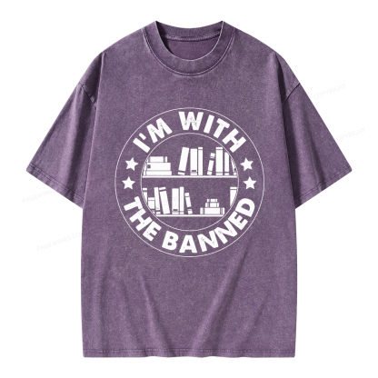 Pagewings I'm With The Banned Unisex Washed T-shirt
