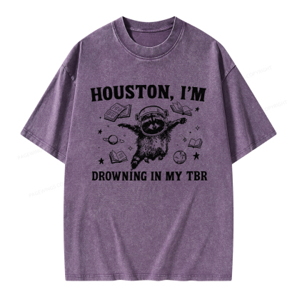 Pagewings Houston I’m Drowning In My TBR Unisex Washed T-shirt