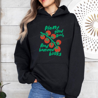 Pagewings Plant Good Seeds Read Banned Books Unisex Classic Hoodie
