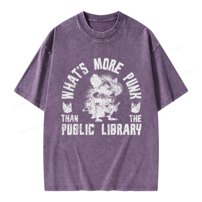 Pagewings What's More Punk Than The Public Library Unisex Washed T-shirt