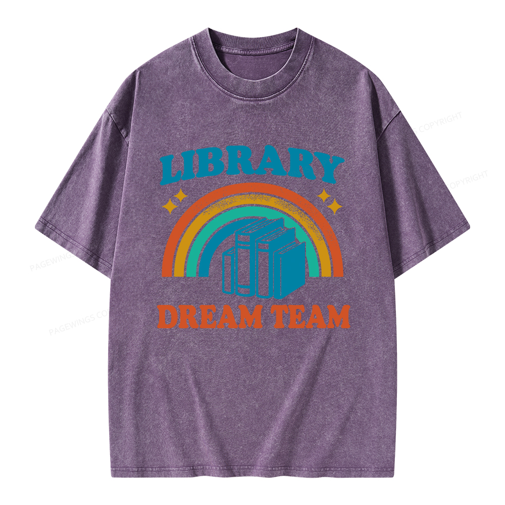 Pagewings Library Dream Team Unisex Washed T-shirt