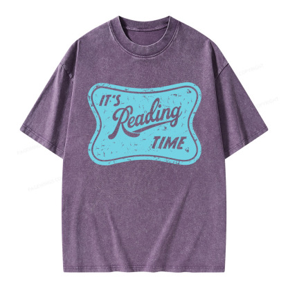 Pagewings It’s Reading Time Unisex Washed T-shirt