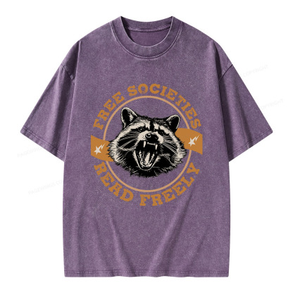 Pagewings Free Societies Read Freely Unisex Washed T-shirt