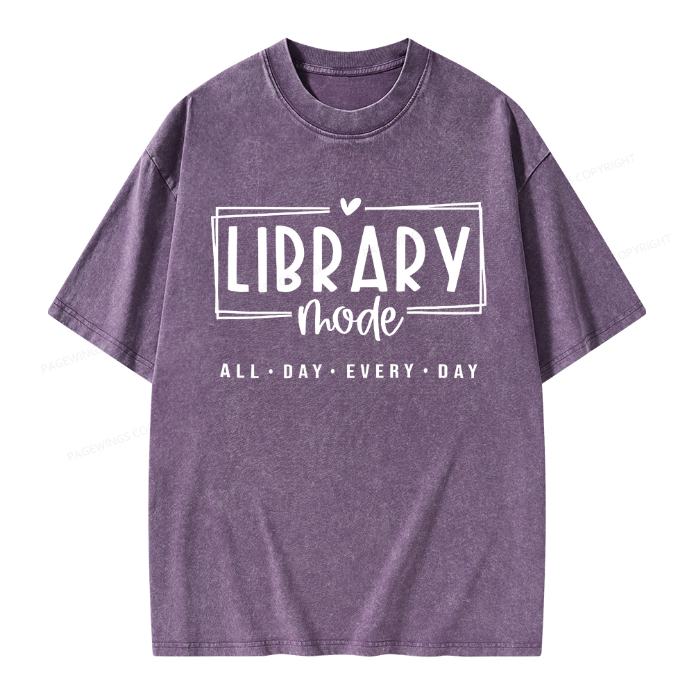 Pagewings Library Mode Unisex Washed T-shirt