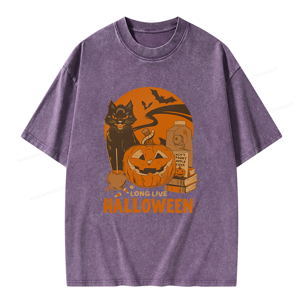 Pagewings Long Live Halloween Unisex Washed T-shirt