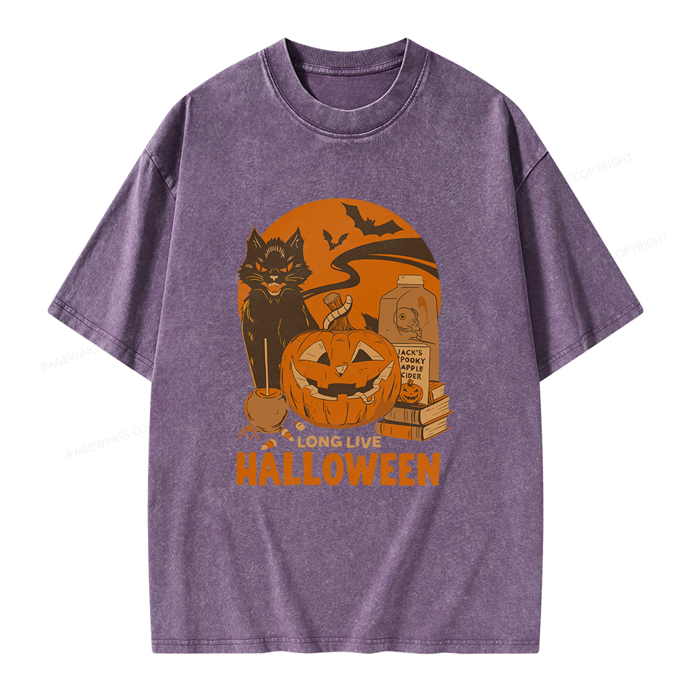 Pagewings Long Live Halloween Unisex Washed T-shirt