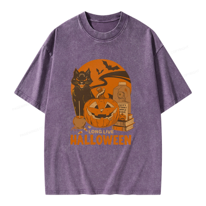 Pagewings Long Live Halloween Unisex Washed T-shirt