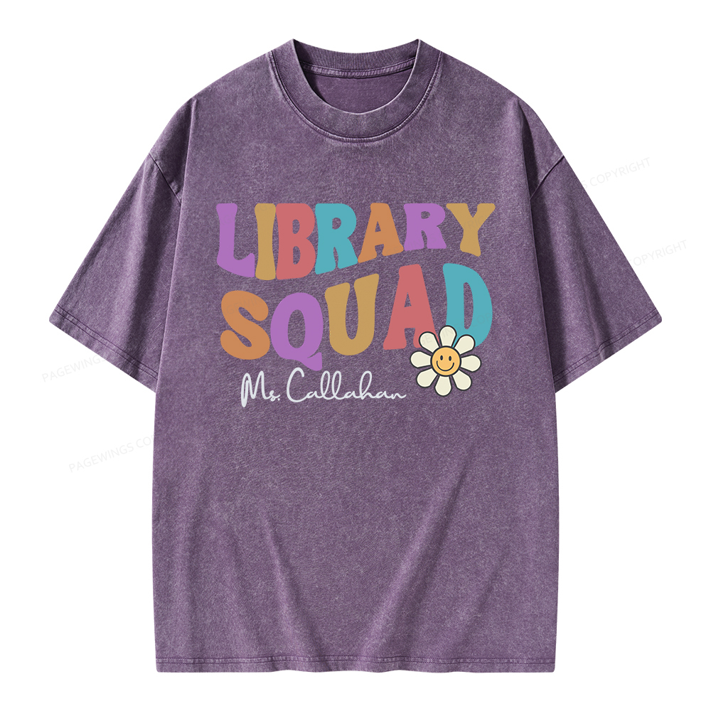 Pagewings Personalized Library Team Unisex Washed T-shirt