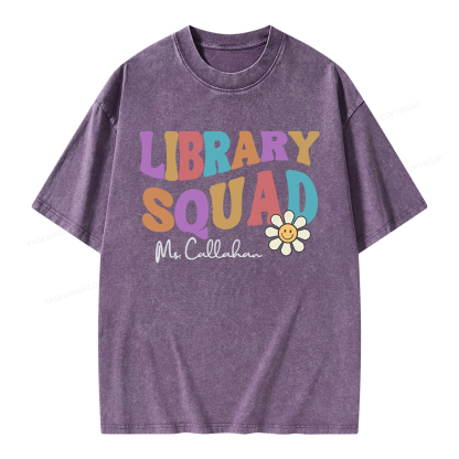 Pagewings Personalized Library Team Unisex Washed T-shirt