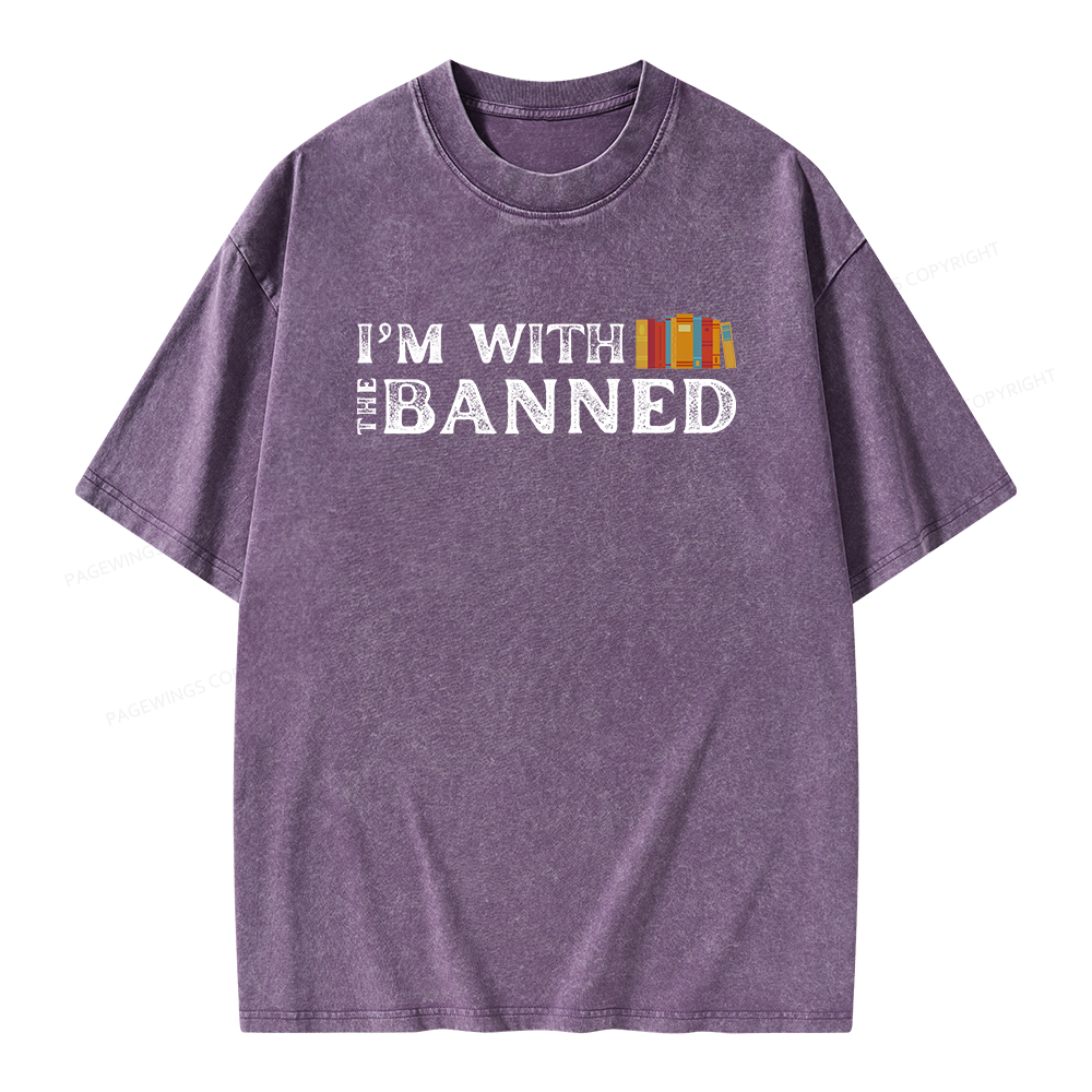 Pagewings I'm With The Banned Unisex Washed T-shirt