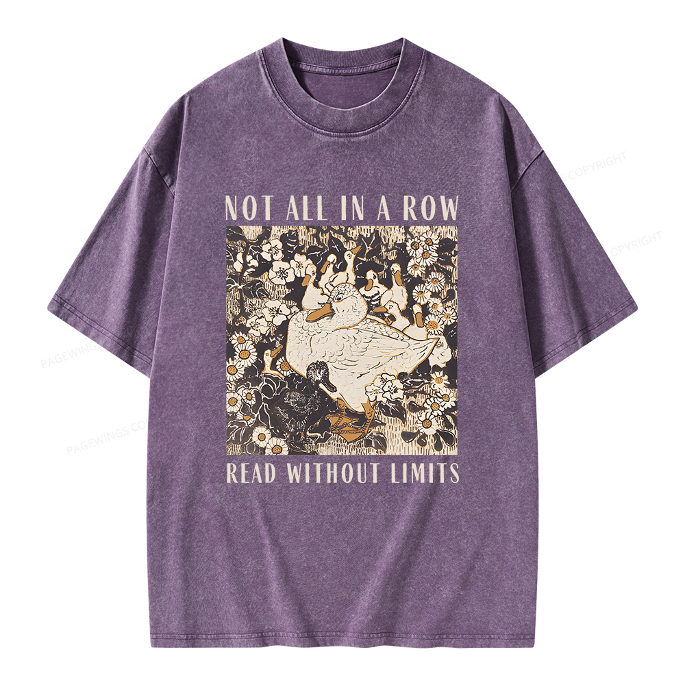 Pagewings Not All In A Row Read Without Limits Unisex Washed T-shirt