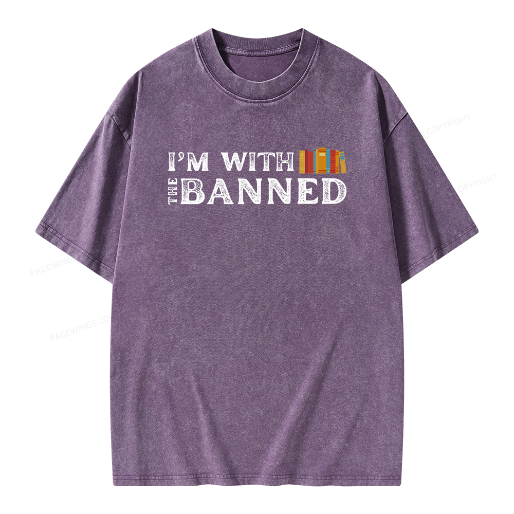 Pagewings I'm With The Banned Unisex Washed T-shirt