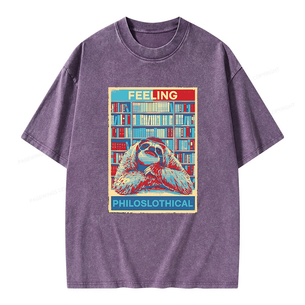 Pagewings Feeling Philoslothical Unisex Washed T-shirt