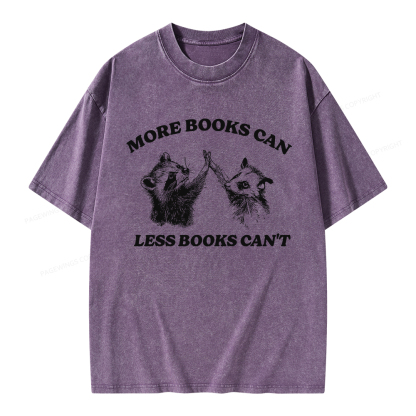 Pagewings More Books Can Less Books Can't Unisex Washed T-shirt