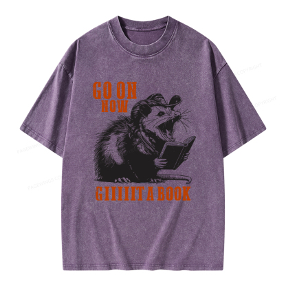 Pagewings Go On Now Giiiiit A Book Unisex Washed T-shirt