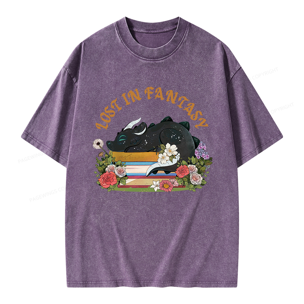 Pagewings Lost In Fantasy Unisex Washed T-shirt