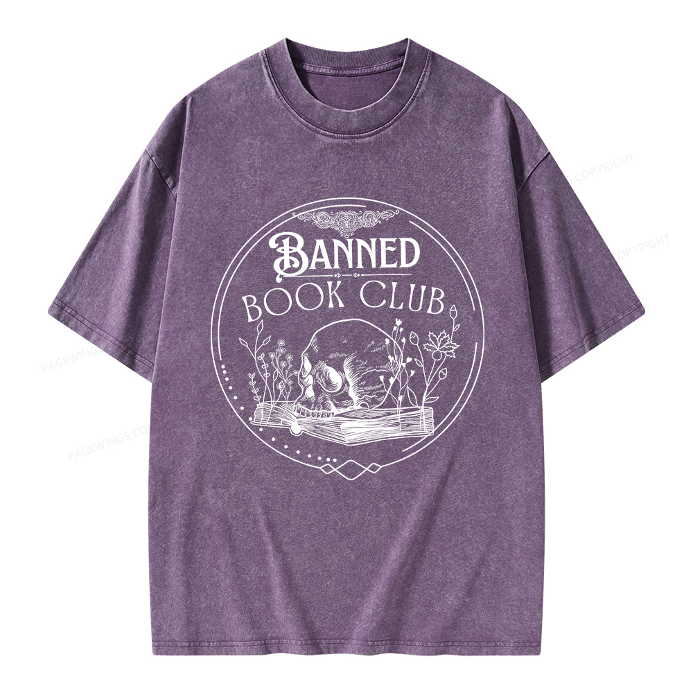 Pagewings Banned Book Club Unisex Washed T-shirt