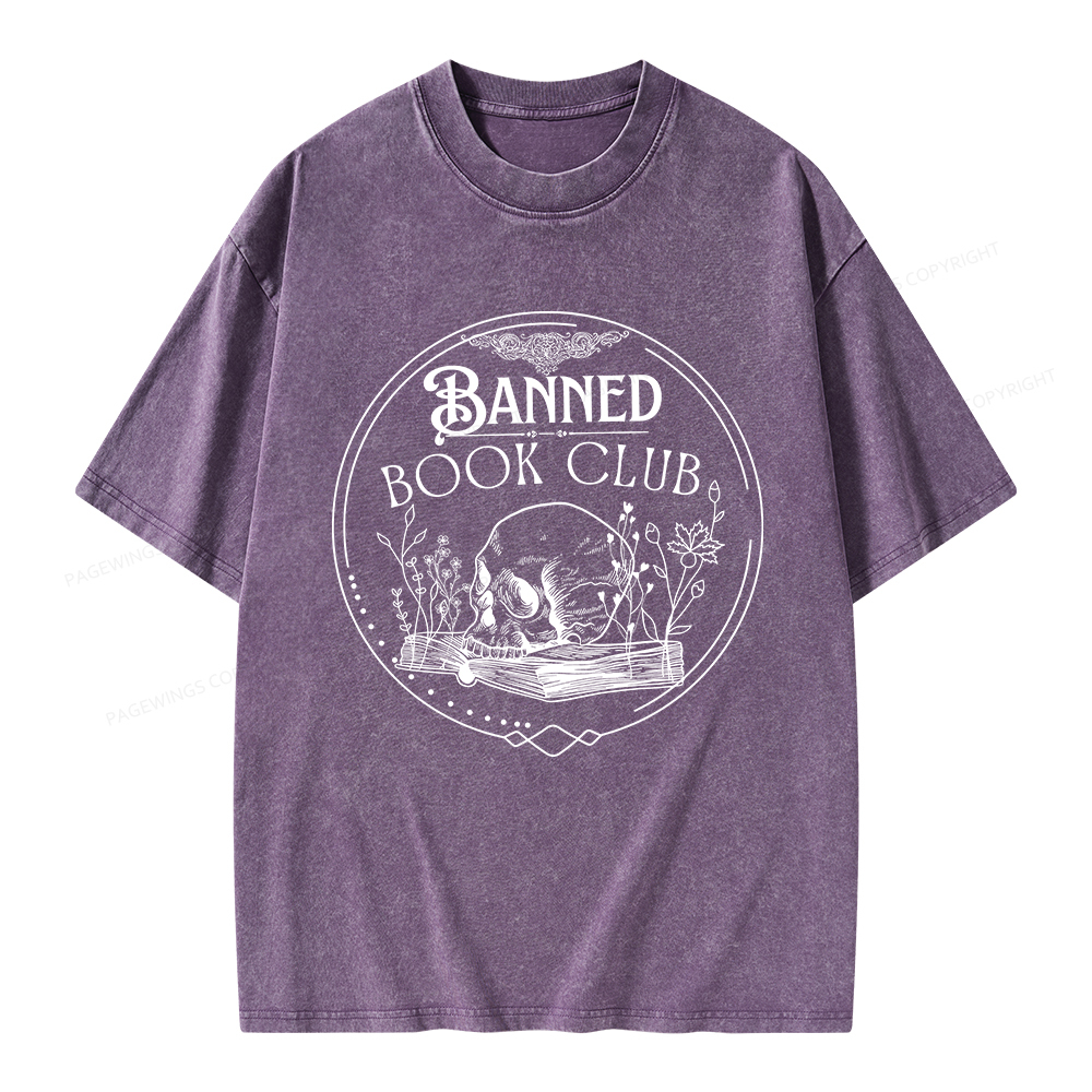 Pagewings Banned Book Club Unisex Washed T-shirt