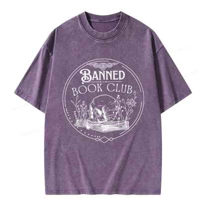 Pagewings Banned Book Club Unisex Washed T-shirt