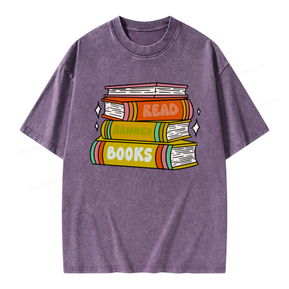 Pagewings Read Banned Books Unisex Washed T-shirt