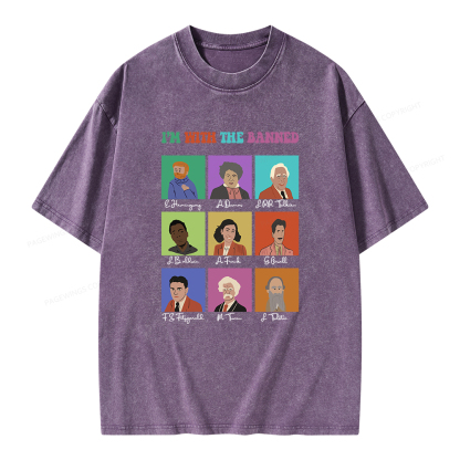 Pagewings I'm With The Banned Unisex Washed T-shirt