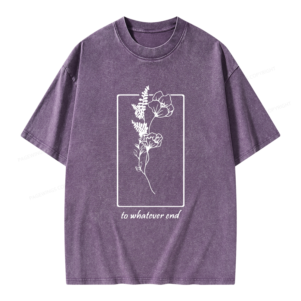 Pagewings Throne Of Glass Flower Aelin Quote Unisex Washed T-shirt
