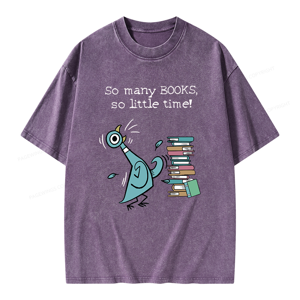 Pagewings So Many Books So Little Time Unisex Washed T-shirt