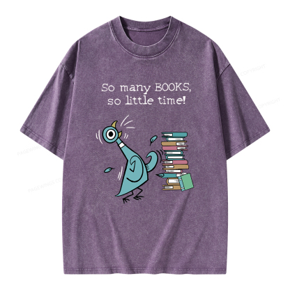 Pagewings So Many Books So Little Time Unisex Washed T-shirt