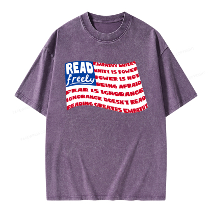Pagewings Read Freely Empathy Unites Unisex Washed T-shirt