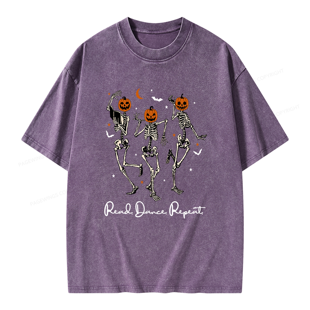 Pagewings Read Dance Repeat Unisex Washed T-shirt