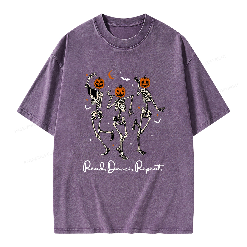 Pagewings Read Dance Repeat Unisex Washed T-shirt