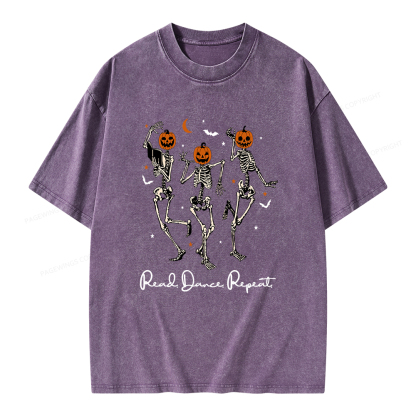 Pagewings Read Dance Repeat Unisex Washed T-shirt