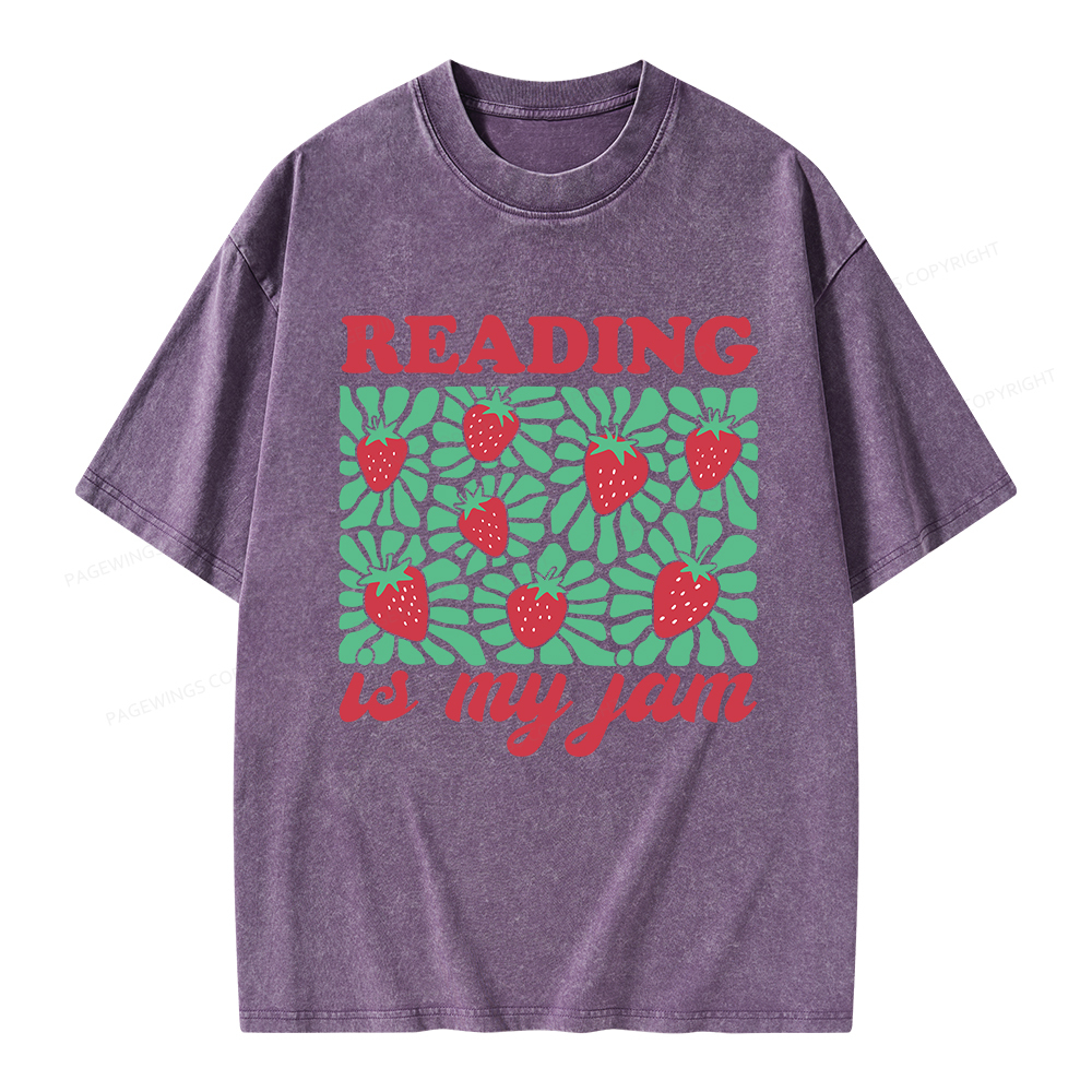 Pagewings Reading Is My Jam Unisex Washed T-shirt