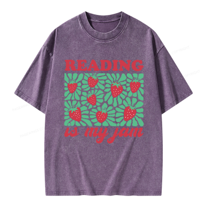 Pagewings Reading Is My Jam Unisex Washed T-shirt