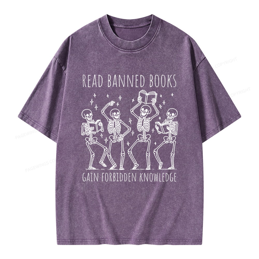 Pagewings Reading Books Tee Book Lover Gift Unisex Washed T-shirt