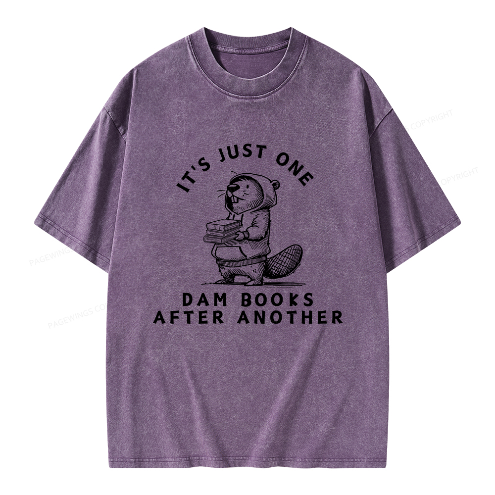 Pagewings It’s Just One Dam Books After Another Unisex Washed T-shirt