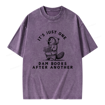 Pagewings It’s Just One Dam Books After Another Unisex Washed T-shirt