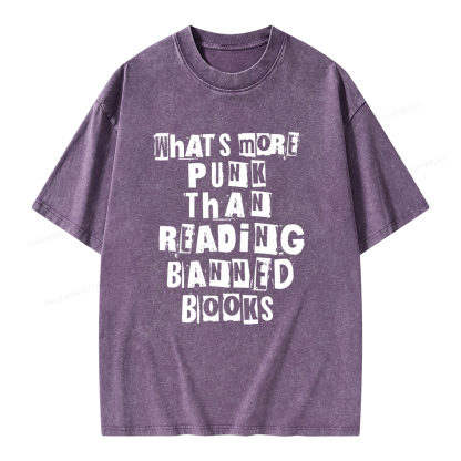 Pagewings What’s More Punk Than Reading Banned Books Unisex Washed T-shirt